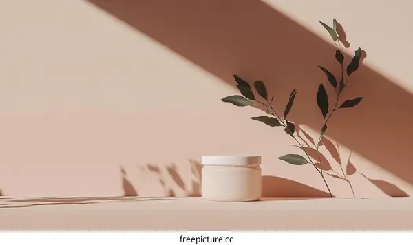 Elegant Skincare Product Presentation with Natural Elements