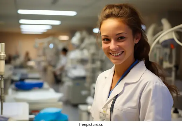Portrait of a smiling female doctor in a hospital
