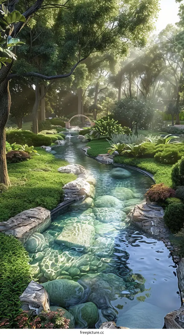 Lush River Flowing Through Verdant Forest