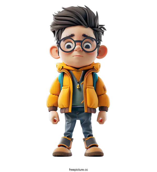 [Transparent Background PNG]Cute Cartoon Boy Ready for Adventure