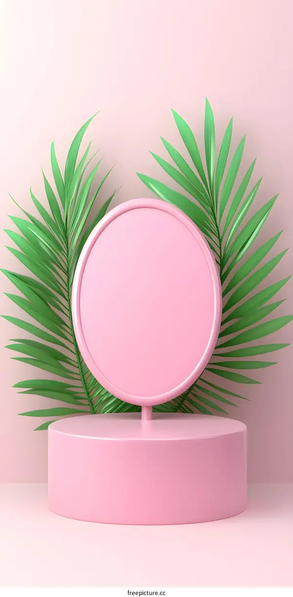 Pink and Green Abstract Minimalist 3D Rendering Background