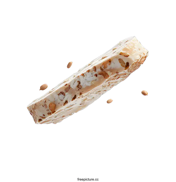 [Transparent Background PNG]A nougat bar with peanuts