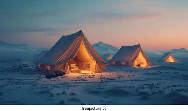 Luxury Camping in a Snowy Winter Wonderland