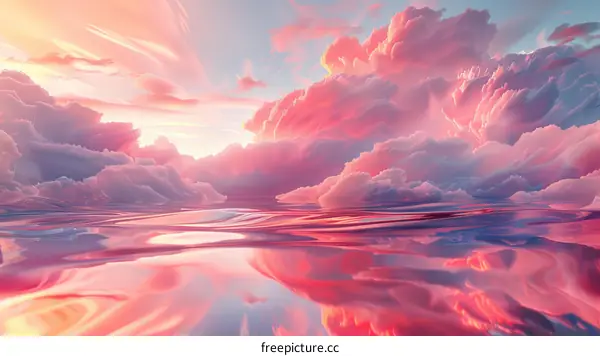 Pink Clouds Reflected in the Water
