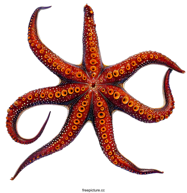 [Transparent Background PNG]A red octopus displayed against a white background