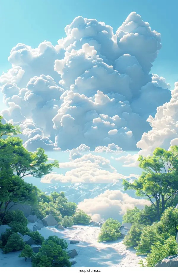 River and Forest between Majestic Mountains