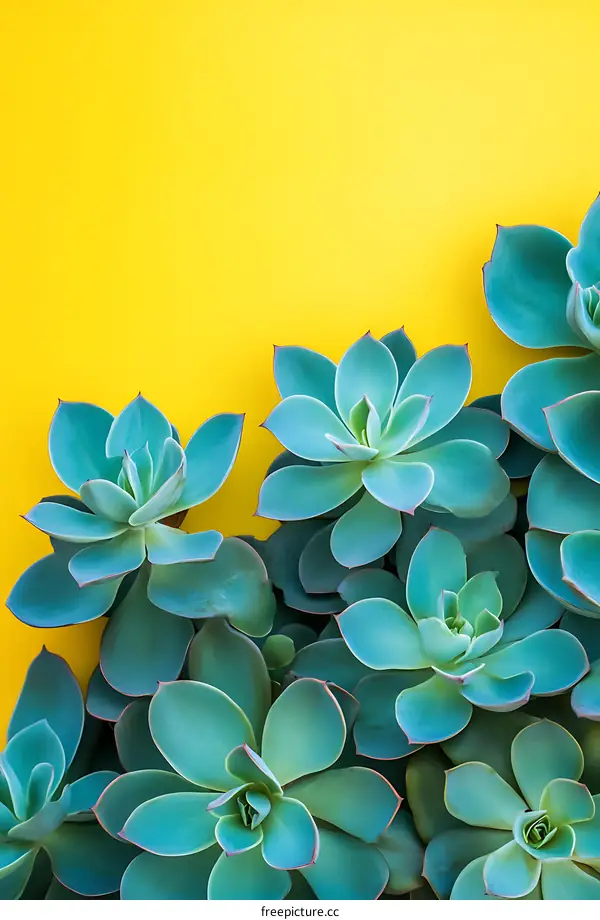 Succulents on Yellow Background