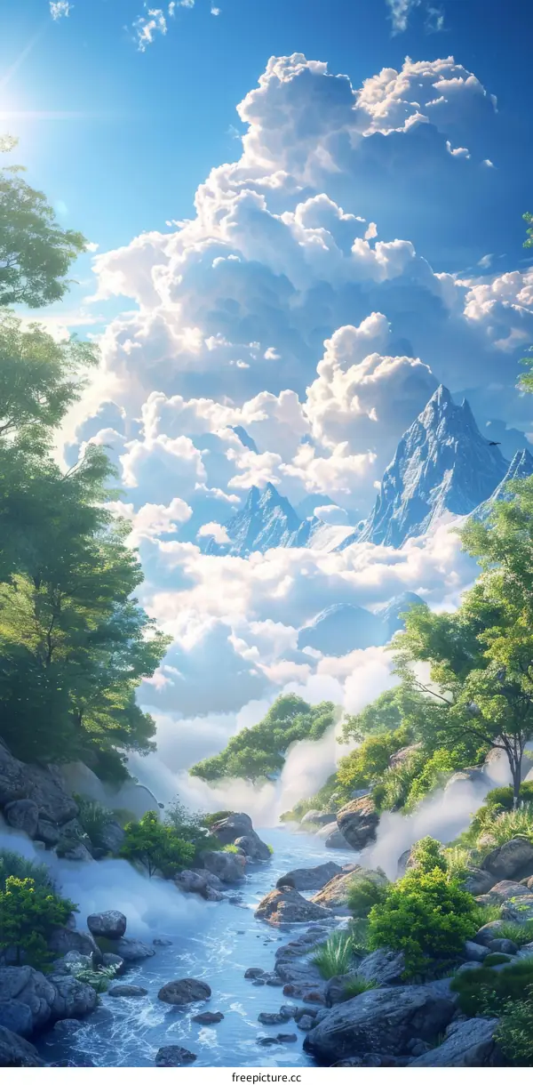 Dreamlike Fantasy Forest River