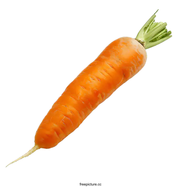 [Transparent Background PNG]Single Orange Carrot Isolated on White Background