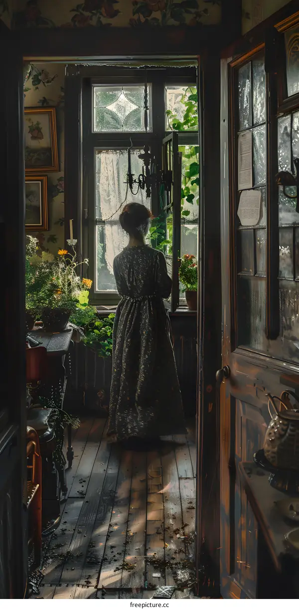 woman standing in front of the door