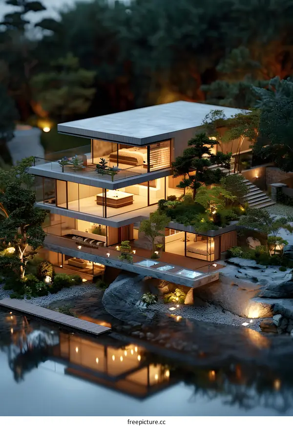 A Modern House on a Cliff