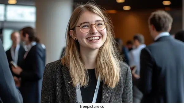 Smiling Woman in Business Conference