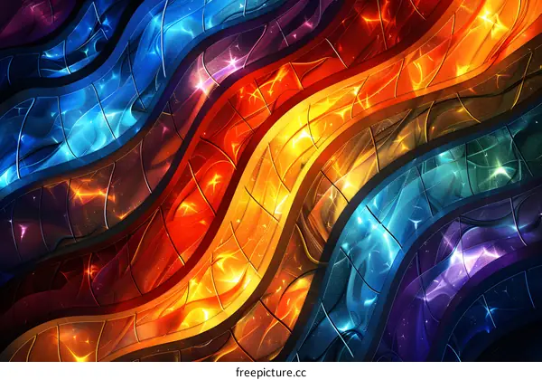 Colorful Wavy Glass Mosaic