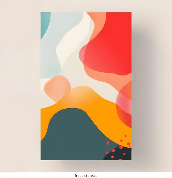 Abstract Colorful Background with Orange and Red Shapes