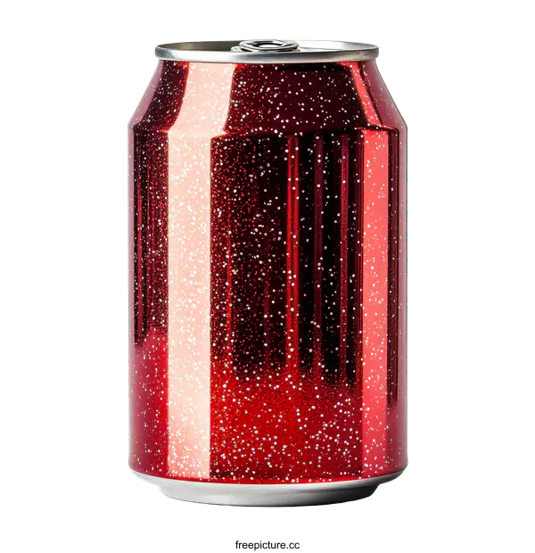 [Transparent Background PNG]Red Sparkling Metallic Soda Can
