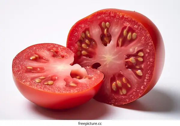 A Bite into a Tomato Reveals Its Juicy Pulp