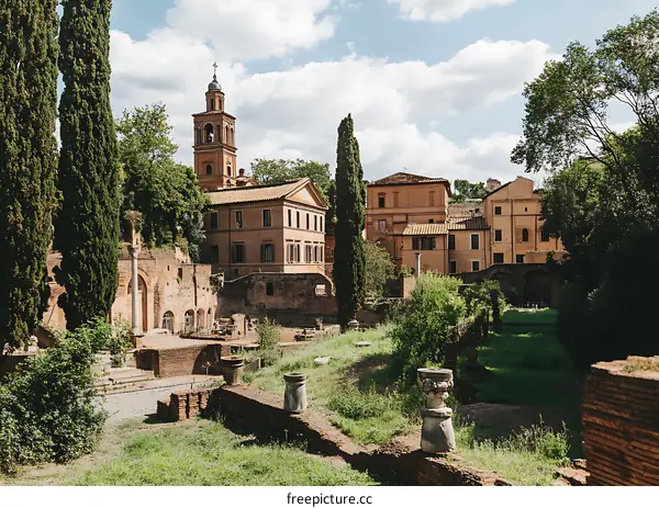 Ancient Roman Ruins and Architecture in Italy