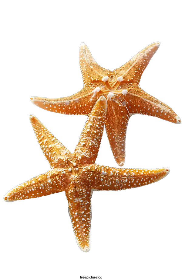 [Transparent Background PNG]Two Starfish on a White Background