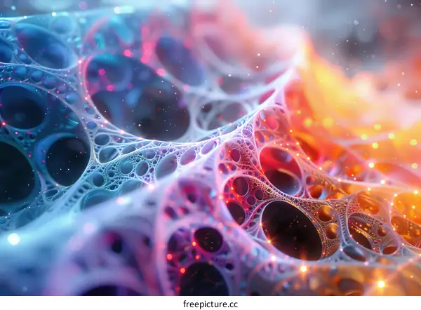 Glowing Hexagon Grid Abstract Background