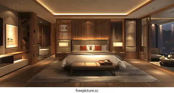 Luxury hotel room interior