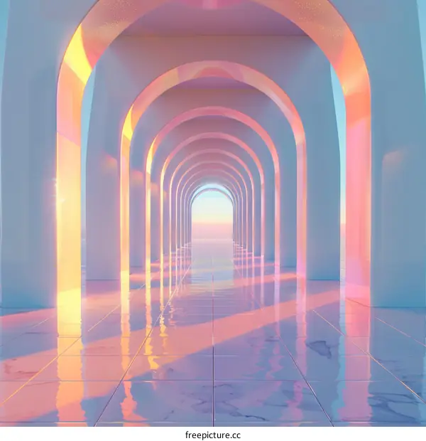Pastel Pink and Blue Corridor