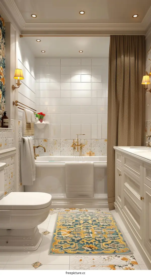 Elegant Bathroom Interior Design Illustration