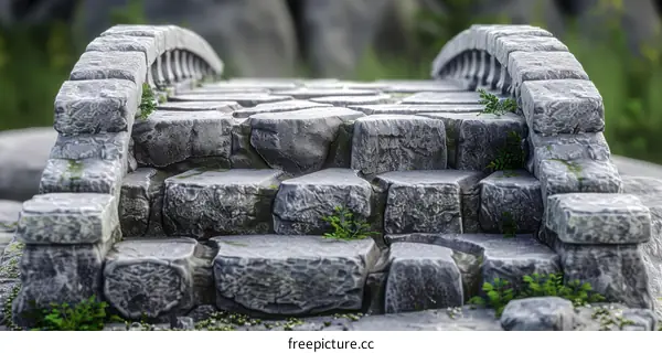Ancient Stone Bridge with Mossy Stones