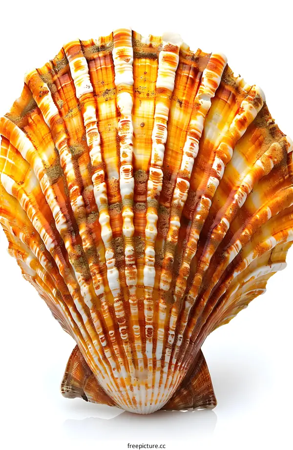 orange white scallop shell
