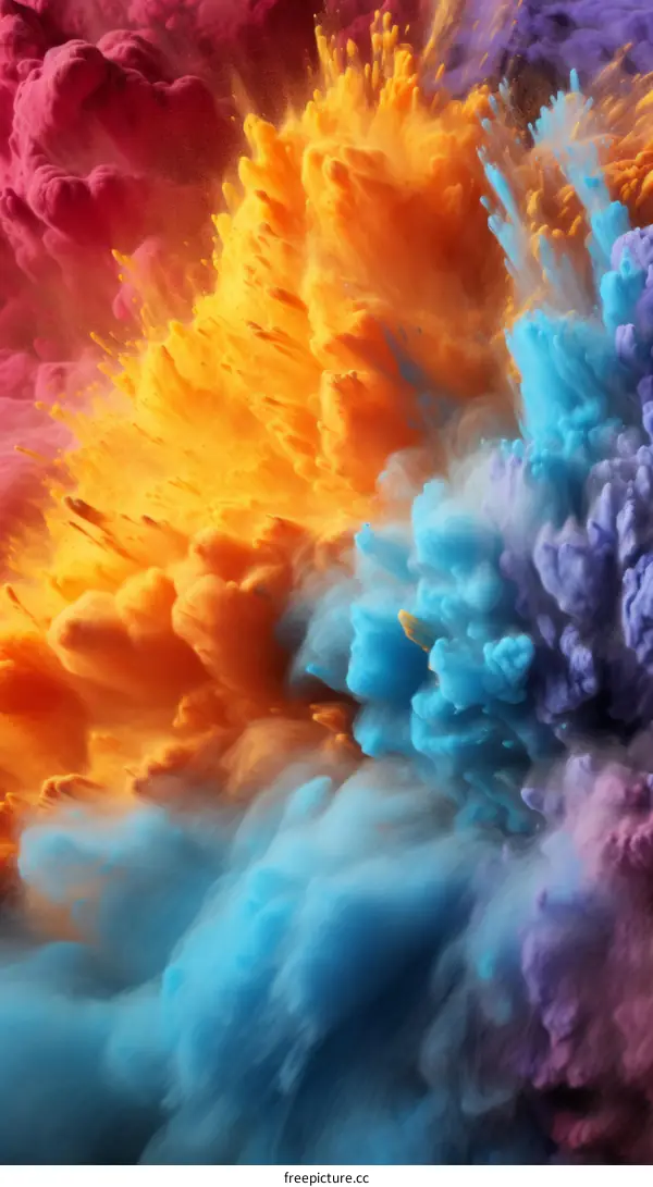 Colorful Powder Explosion on Black Background