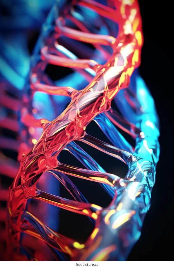 Glowing DNA Double Helix Illustration