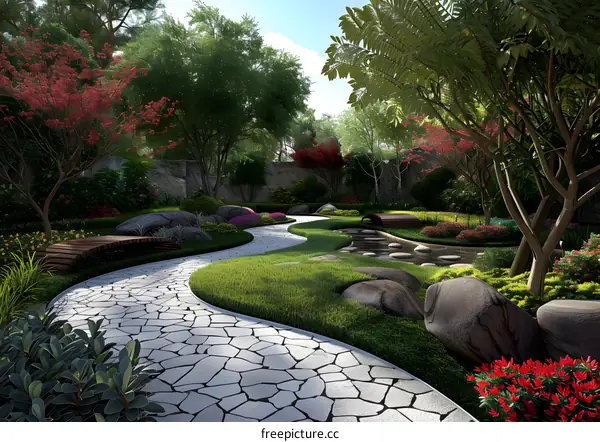 Chinese style garden landscape design renderings