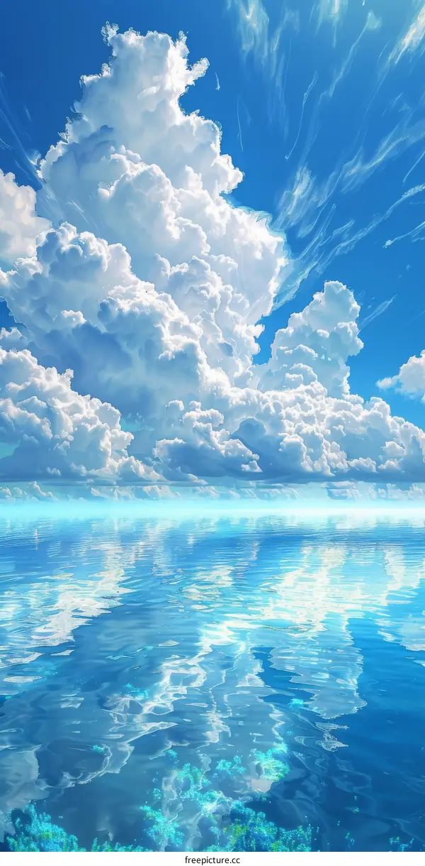 Mesmerizing Serenity: Blue Sky and White Clouds in Harmony