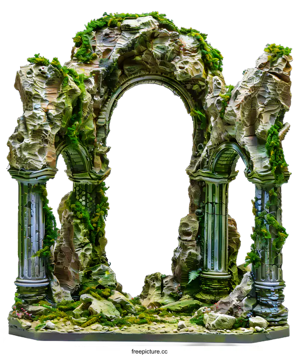 [Transparent Background PNG]Ancient Ruins Covered with Green Vines