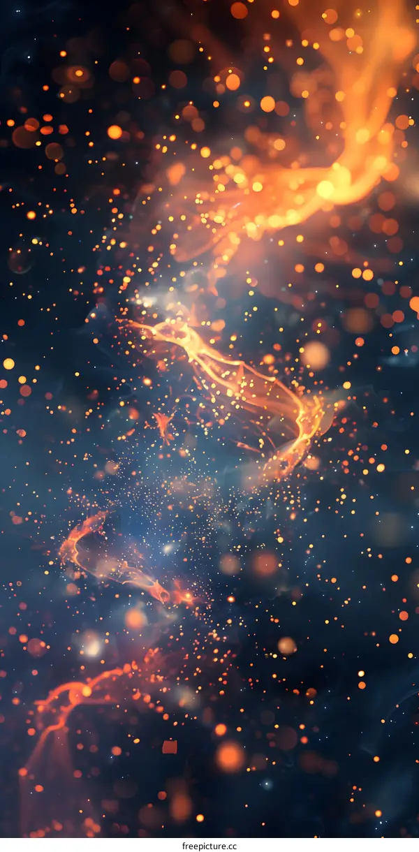 Abstract Orange and Blue Sparks Background