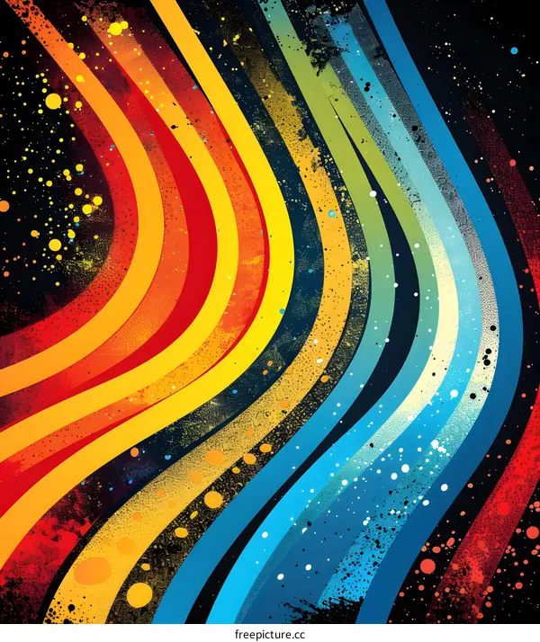 Abstract Colorful Waves Background