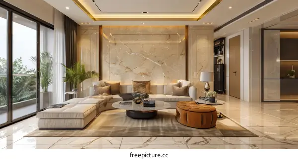 Lavish Living Room with Minimalist Decor