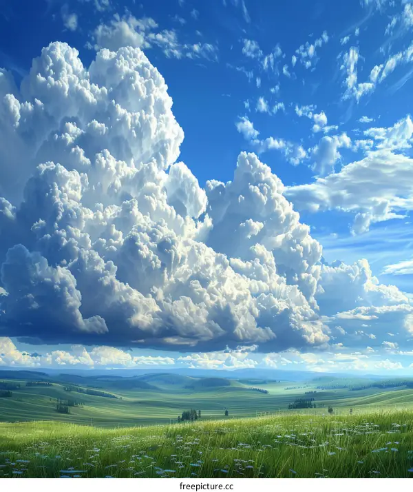 Stunning Cloudscape Over Rolling Hills