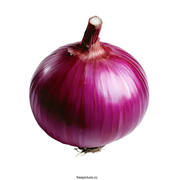 [Transparent Background PNG]Closeup of a Single Red Onion