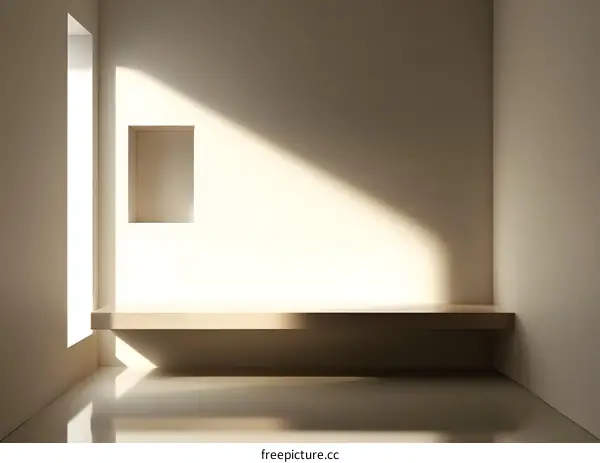 Minimalist Interior Design with Shelf and Window