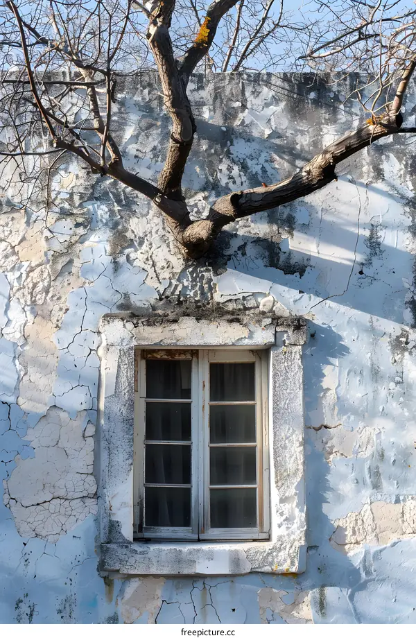 Tree Branch Growing Out Of A Window