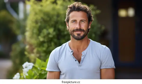 Portrait of a handsome man with a beard