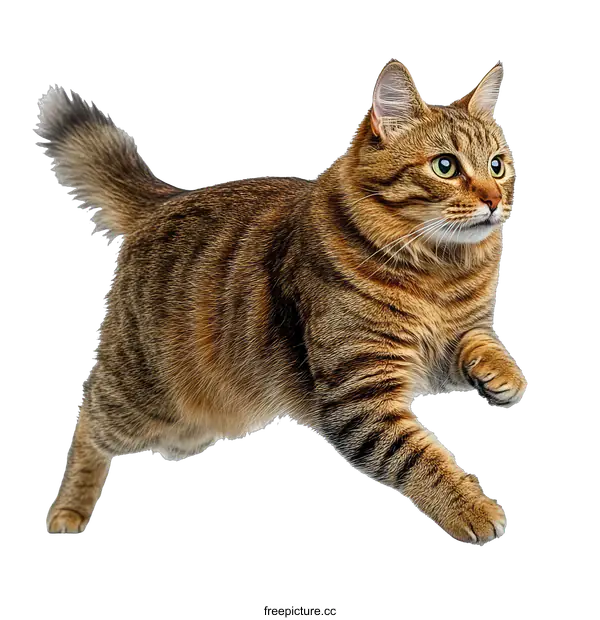 [Transparent Background PNG]Adorable Running Cat in Studio Shot