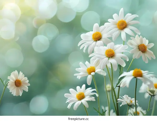White Daisy Flowers with Yellow Centers