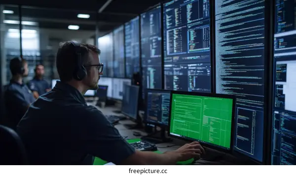 Server Room Technicians Monitoring Systems