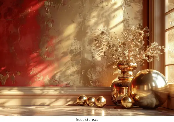 Golden Decorative Interior Scene