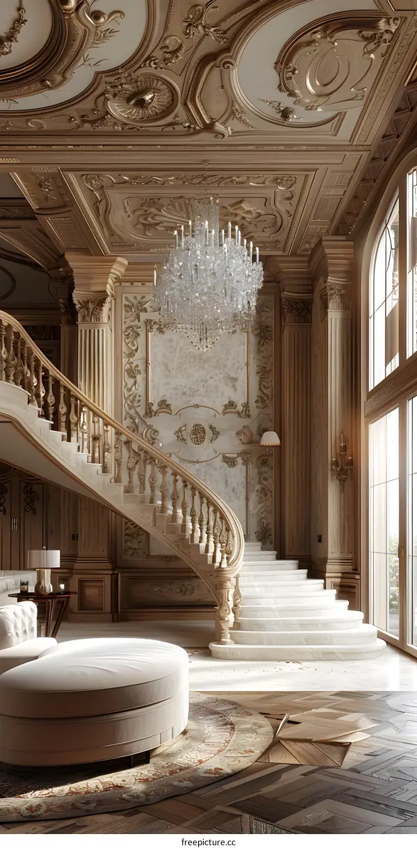 Luxury Home Interior With Staircase