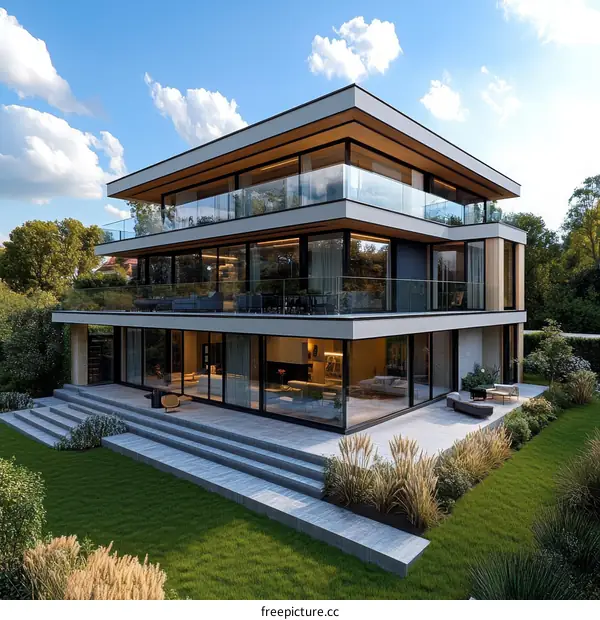Modern European House Exterior with Terrace