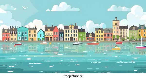 Colorful European Waterfront Houses