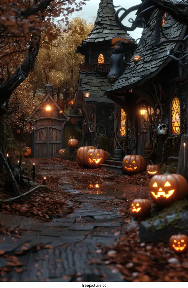 Spooky Halloween Cottage in the Woods