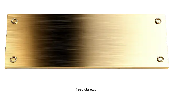 [Transparent Background PNG]Gold Metal Plate Illustration